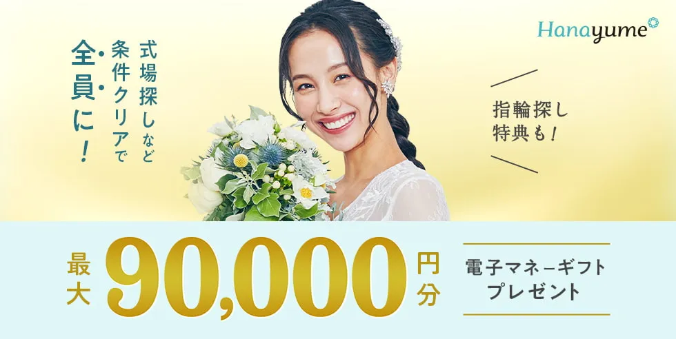 ハナユメの式場探し・指輪探しキャンペーン特典
