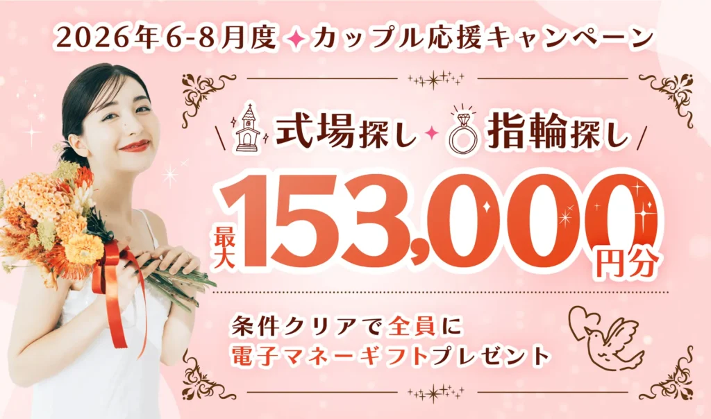 マイナビウエディングのカップル応援キャンペーン特典額