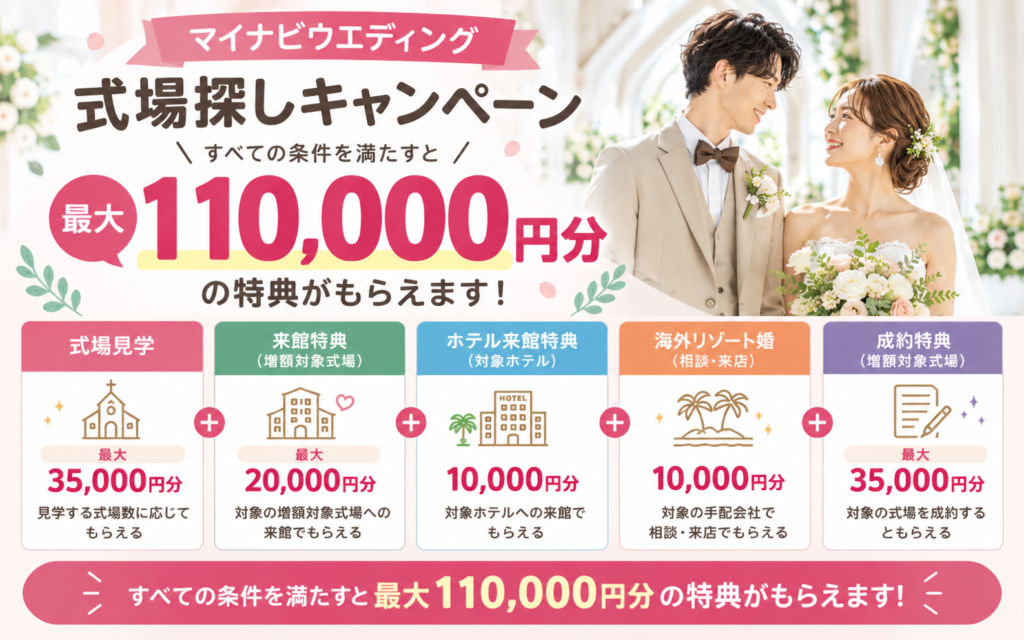 マイナビウエディングの2026年10-12月度カップル応援キャンペーン（式場探し）