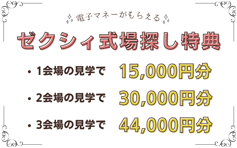 ゼクシィの式場探しキャンペーン特典