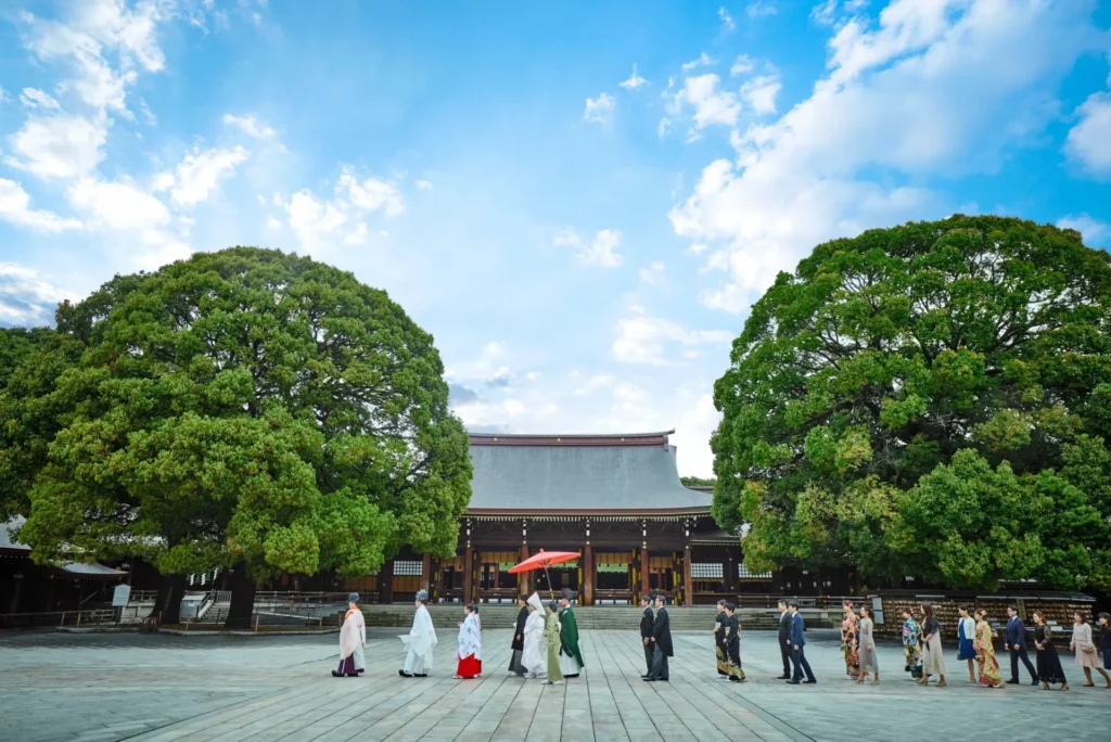 明治神宮での神前式の様子