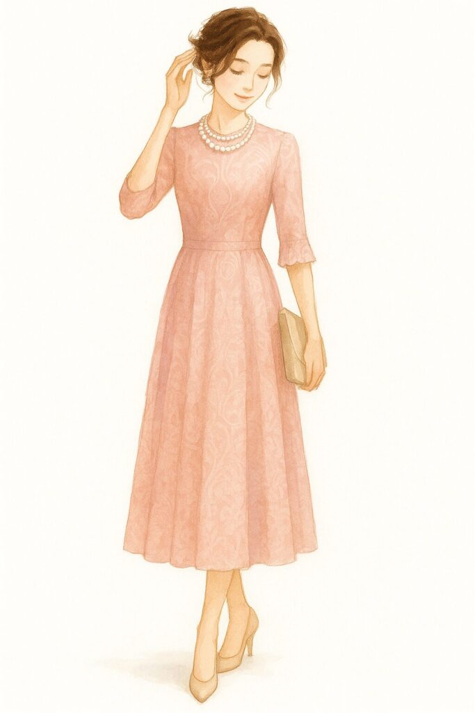 結婚式での女性親族の服装例(フォーマルワンピース)