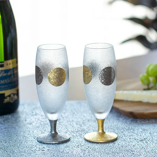〈The Premium Nippon Taste〉日月ワイングラス+キラキラHAPPYBOX電報ショコラ