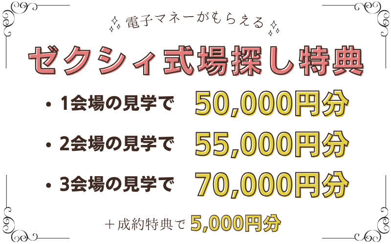 ゼクシィの式場探しキャンペーン特典