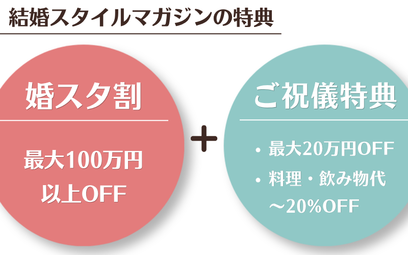 結婚スタイルマガジンの特典はご祝儀と婚スタ割の2つ
